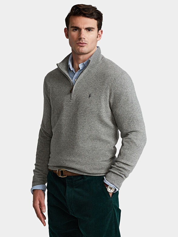 Sweare with zip and logo embroidery - 1