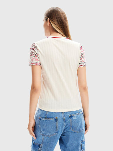 Ribbed stretch T-shirt with contrasting print - 3