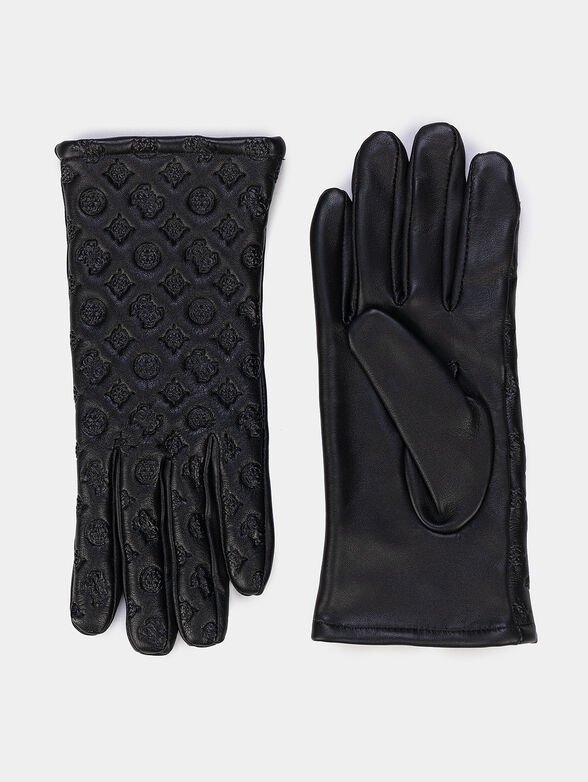 Black leather gloves - 1