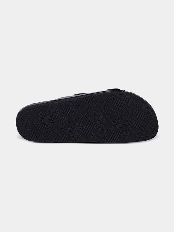Black leather slippers - 6