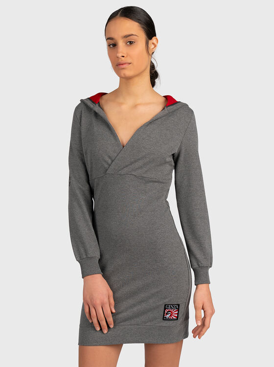 Cotton dress with a hood - 1