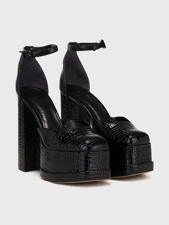 Black shoes with croc texture - 2
