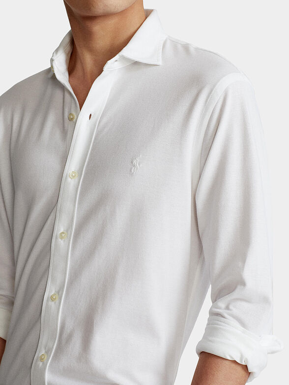 Cotton shirt with logo embroidery - 2