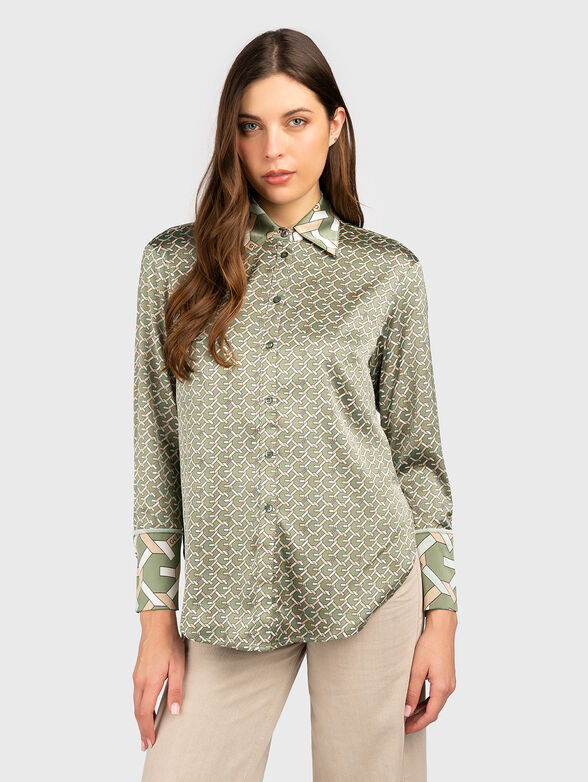 ALEXANDRA satin shirt with logo print - 1