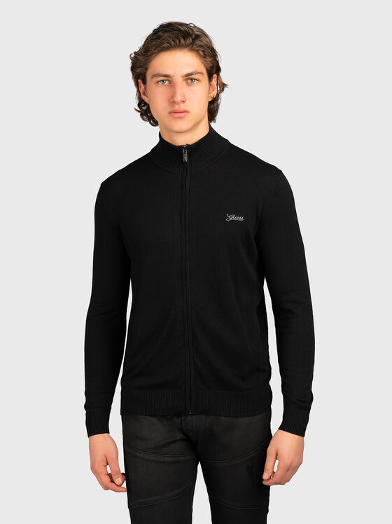 Cardigan negru cu fermoar - 1
