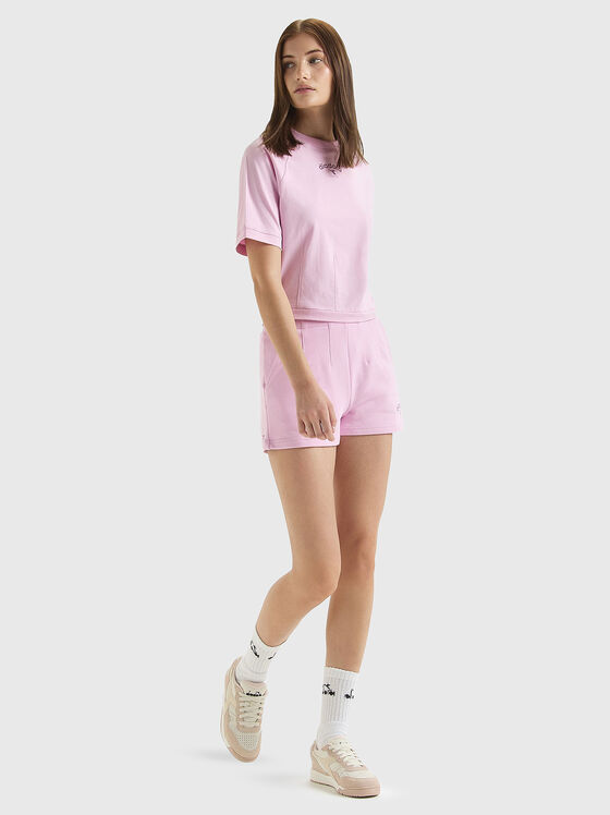 Tricou roz cu detaliu logo - 2