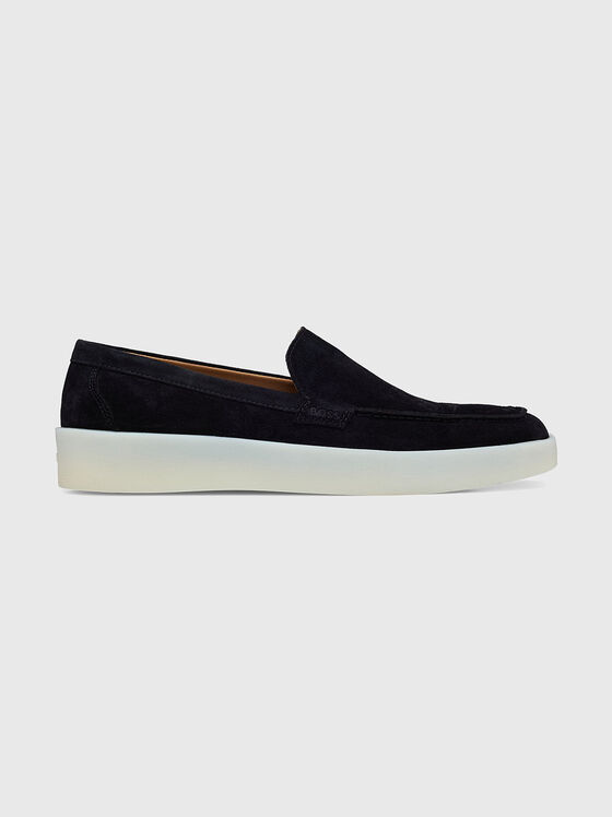 CLAY LOAF suede dark blue loafers - 1
