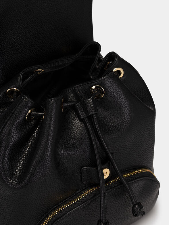 Black backpack with golden buckle - 5