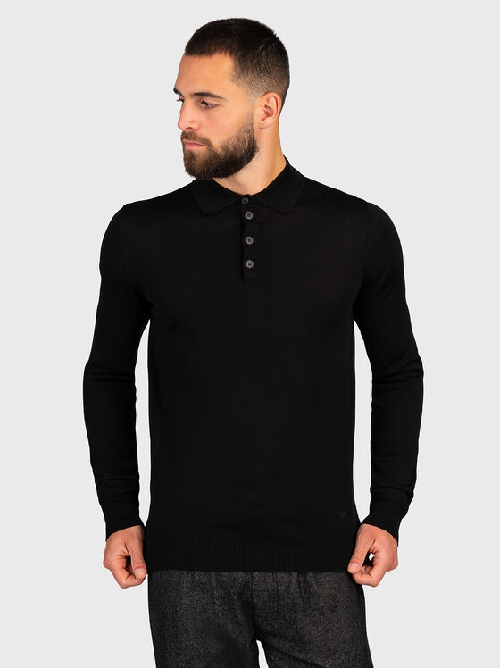 Wool polo shirt with logo embroidery - 1