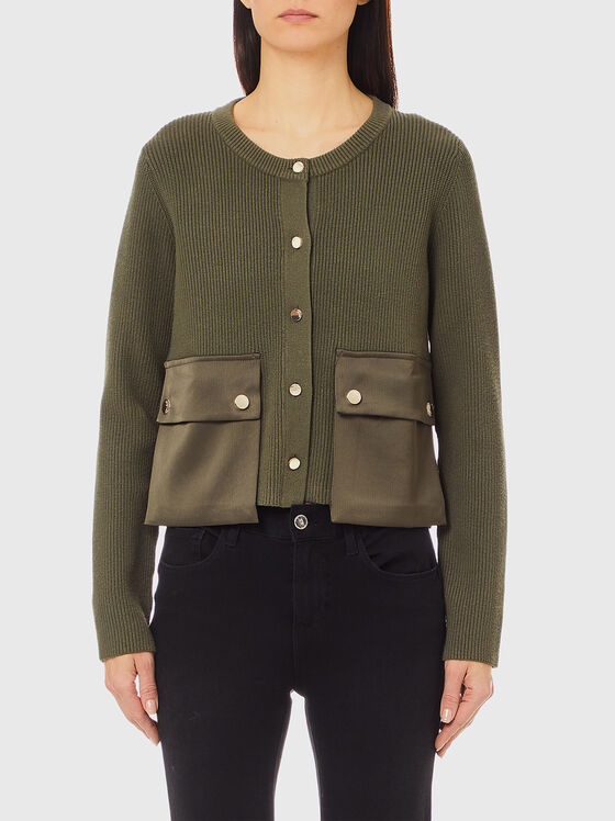 Cardigan cu buzunare de accent - 1