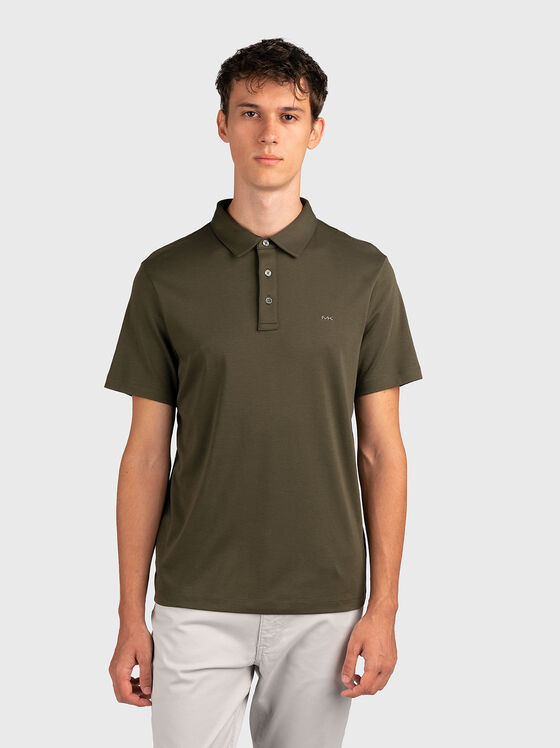 Tricou polo verde închis cu logo brodat - 1