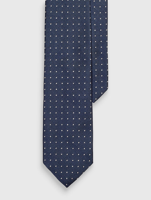 Dark blue tie with accent dots - 1