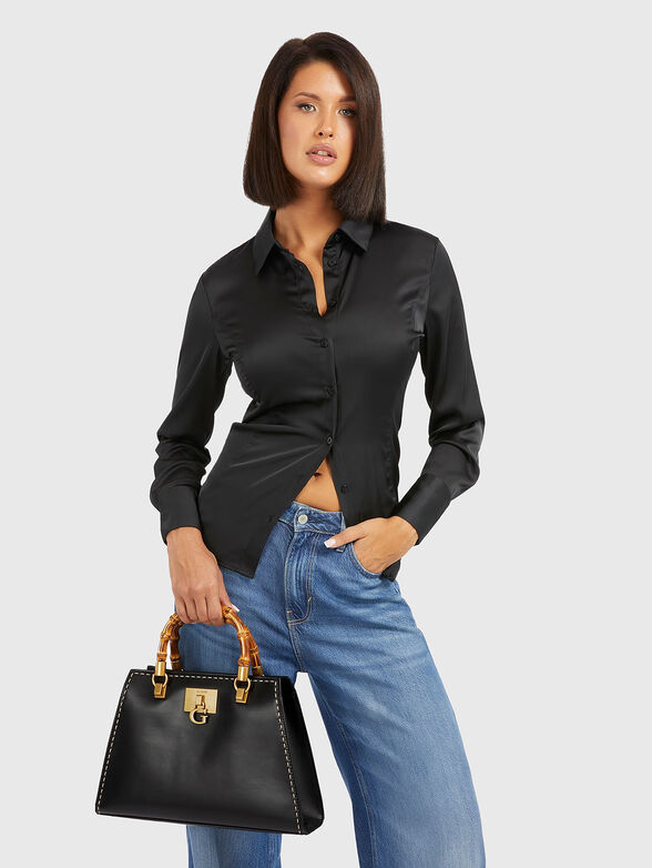 STEPHI black bag with accent handle - 2