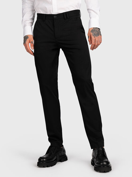 Black trousers with logo detail - 1