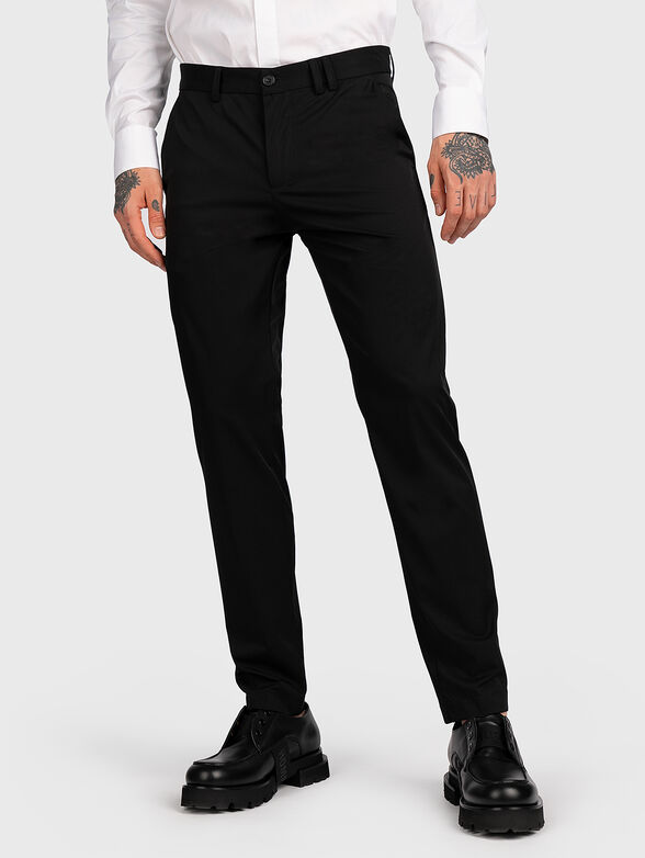 Black trousers with logo detail - 1