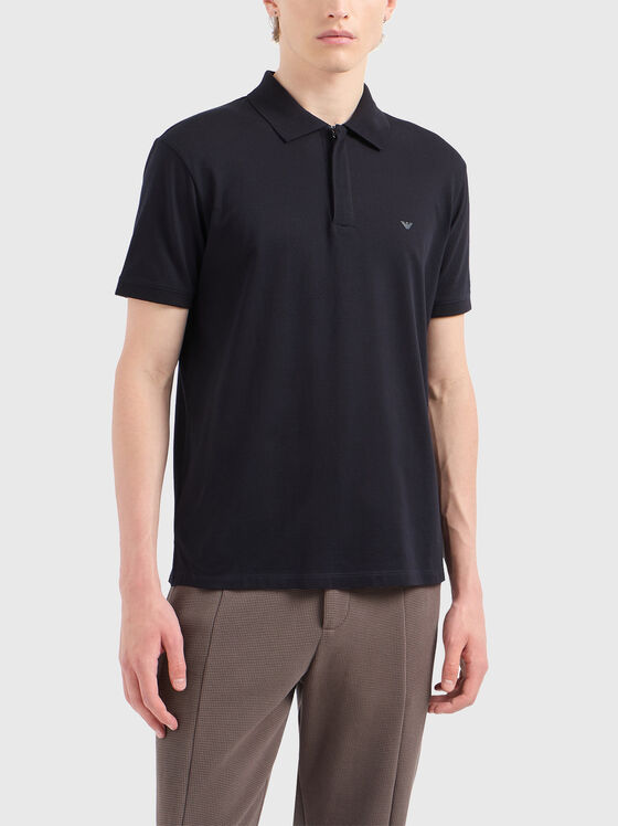 Cotton polo shirt with short sleeves - 1