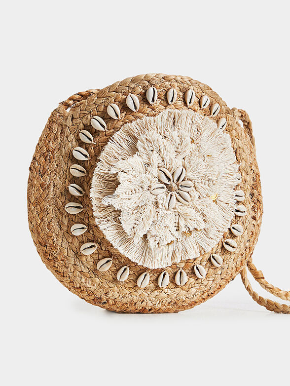 Round crossbody bag with seashells - 4