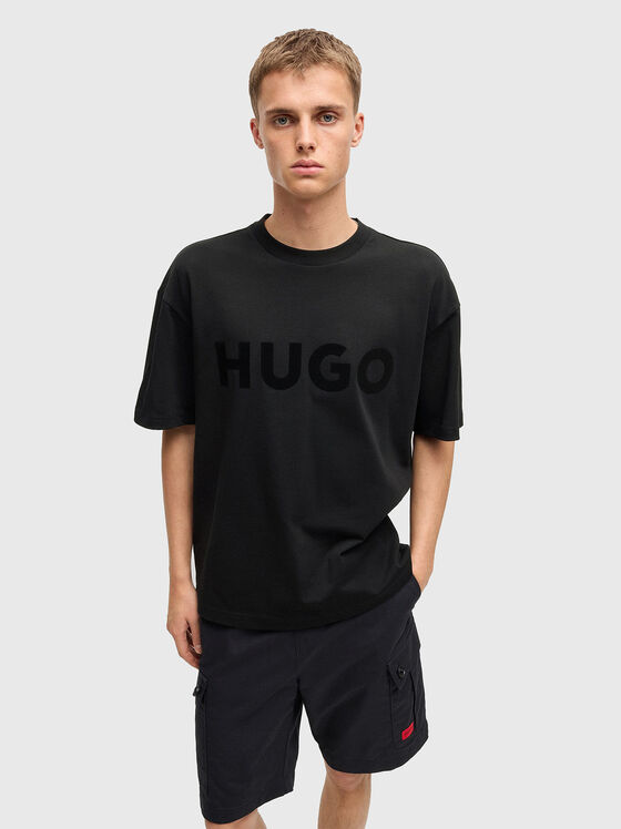 Tricou din bumbac cu detaliu logo - 1