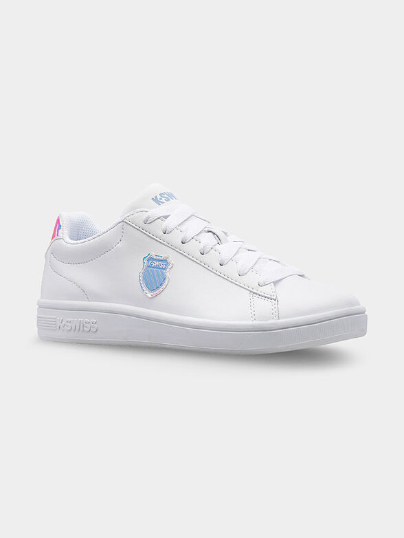 COURT SHIELD leather sneakers with holographic details - 2