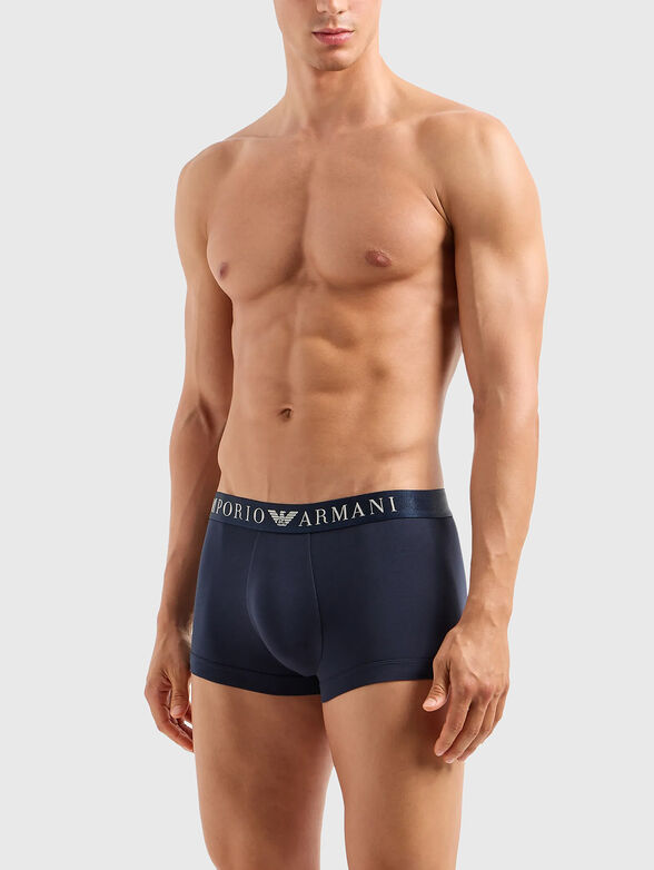 Dark blue boxers with logo accent - 1