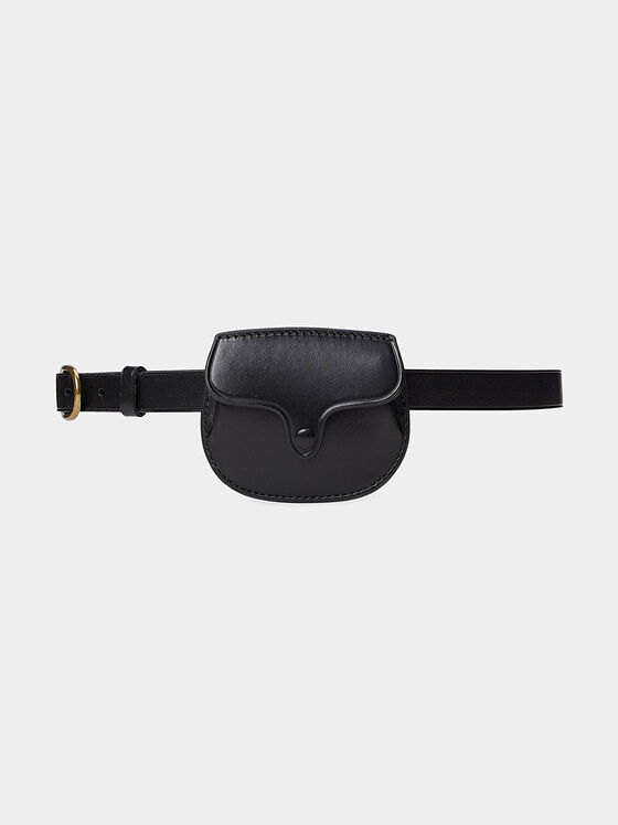 Black leather belt bag - 1