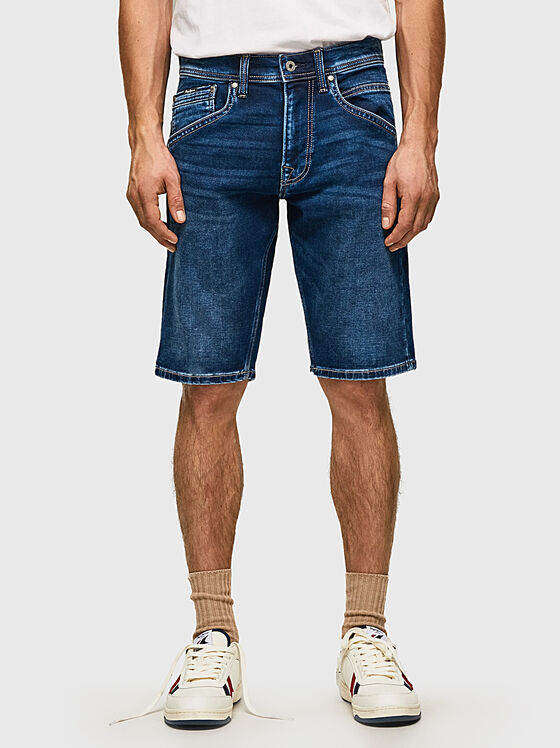 TRACK dark blue denim shorts - 1