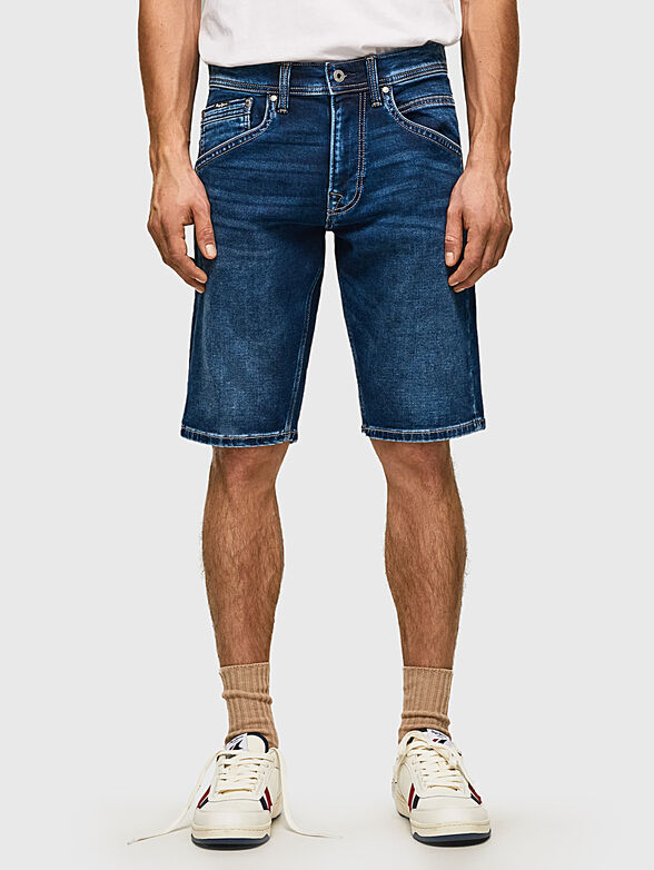 TRACK dark blue denim shorts - 1