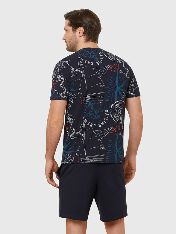 RIVIERA CLUB dark blue two-piece pyjamas with print  - 2