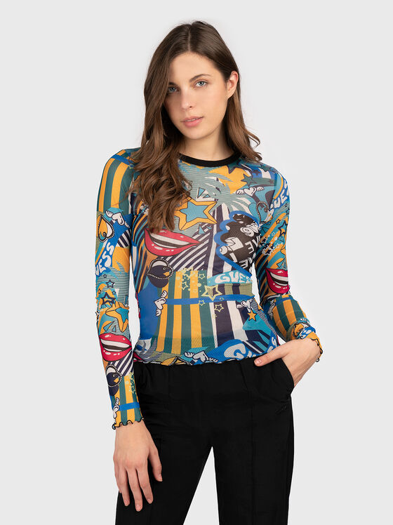 Blouse with multicoloured print - 1
