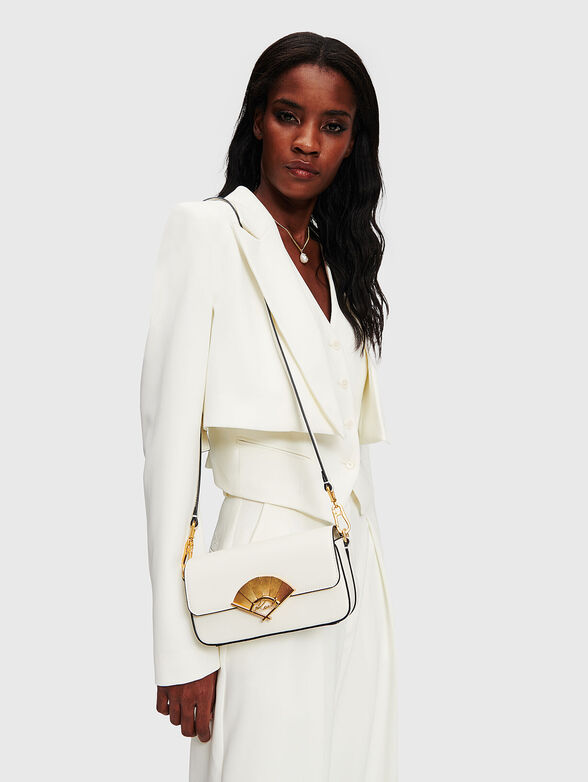 K/SIGNATURE beige leather bag with logo accent - 2