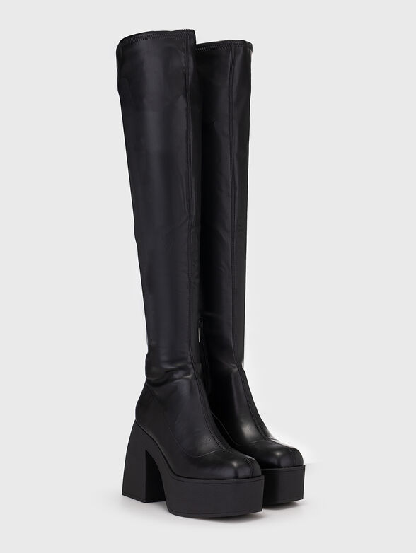 Black eco leather boots - 2
