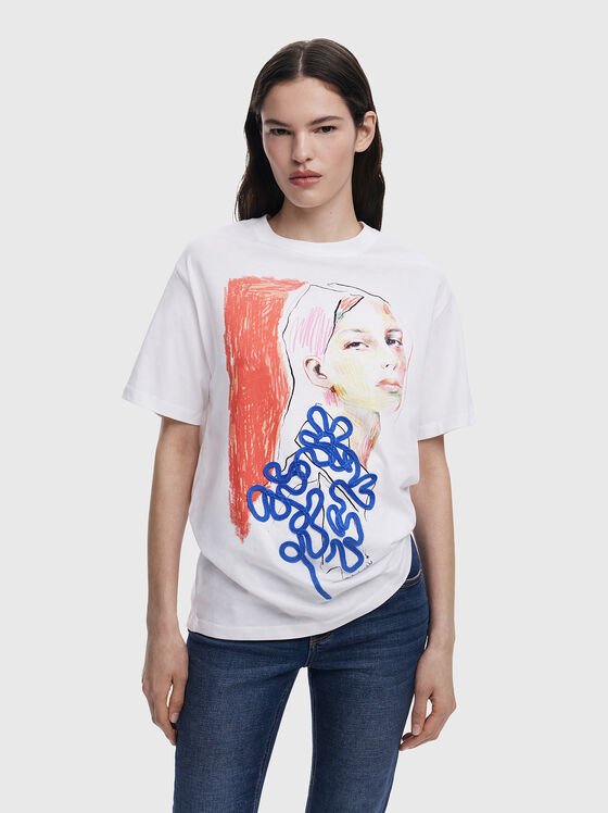 White T-shirt with print - 1