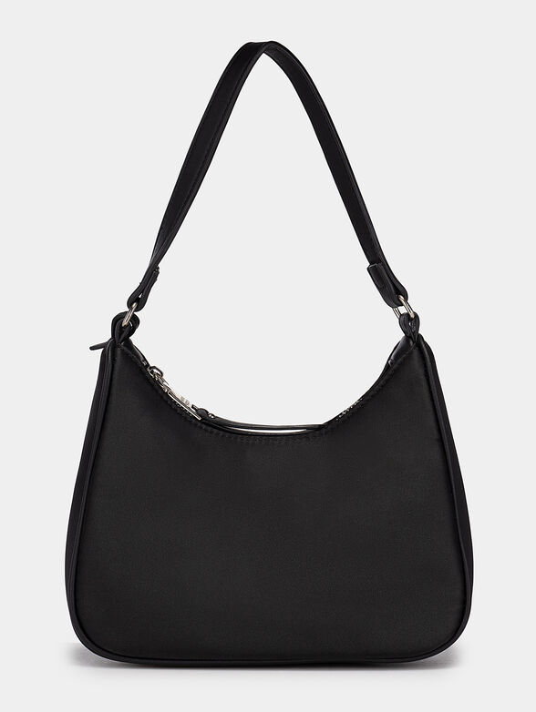 Black shoulder bag with satin texture - 2