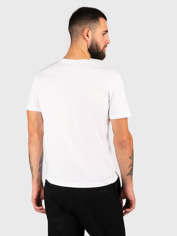 White cotton T-shirt with accent print - 3