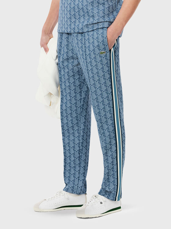 Pantaloni sport cu monogramă imprimată - 1
