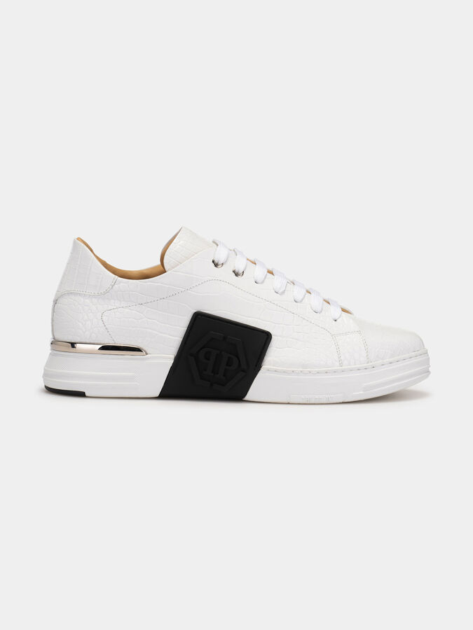 beneficial painful Ideal Pantofi sport albi din piele cu textură crocodil de firmă PHILIPP PLEIN —  Globalbrandsstore.ro