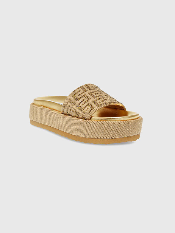 KORA fuxia slippers with rhinestones - 2