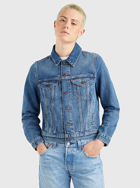 Jachetă din denim albastru închis - 1