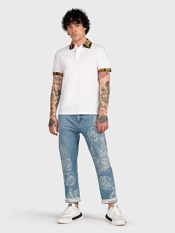 Black polo shirt with contrasting collar - 2