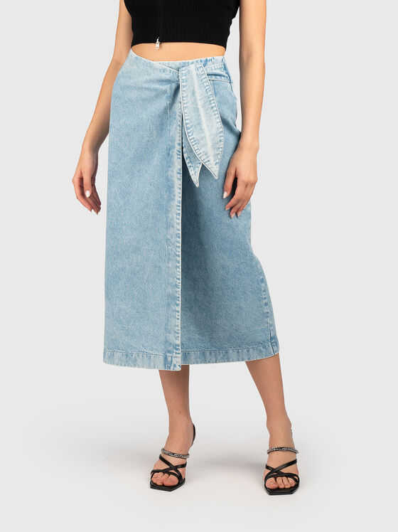 Fustă midi din denim GETARU cu talie înaltă - 1