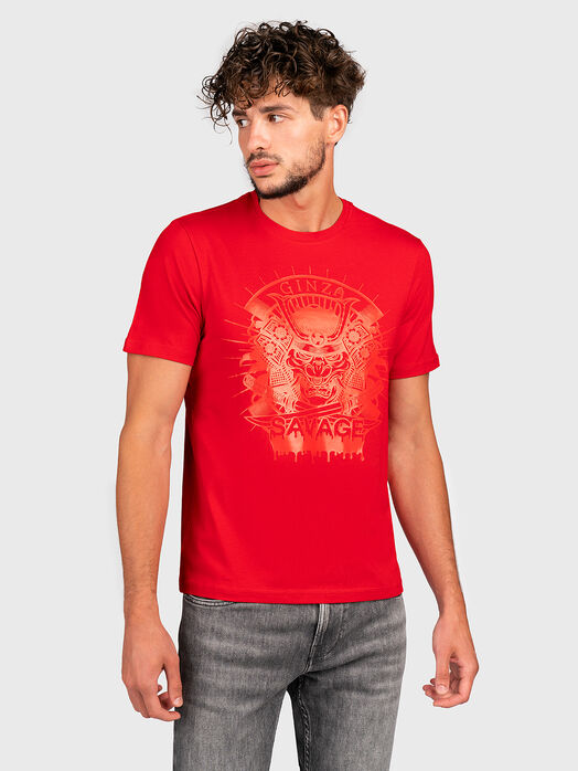 TS152 red T-shirt with print