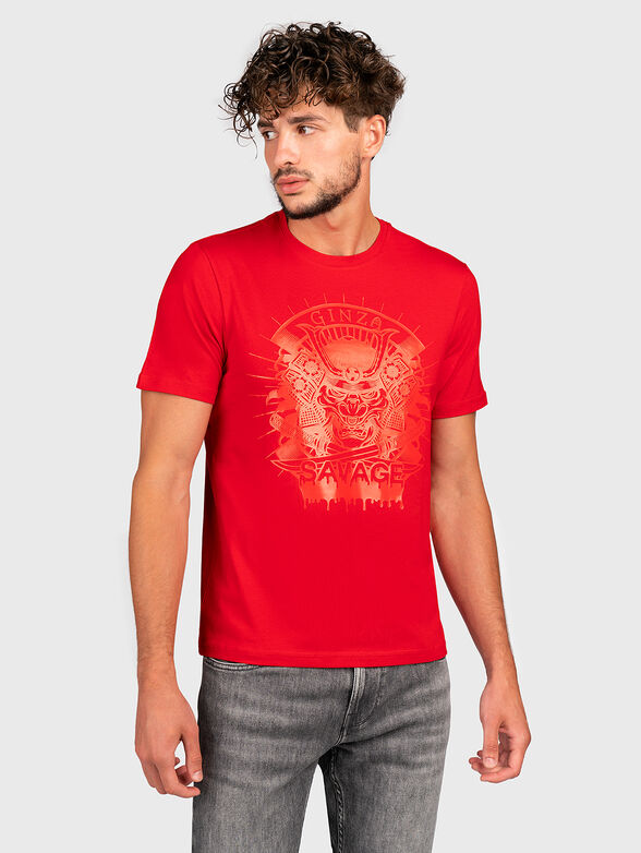 TS152 red T-shirt with print - 1