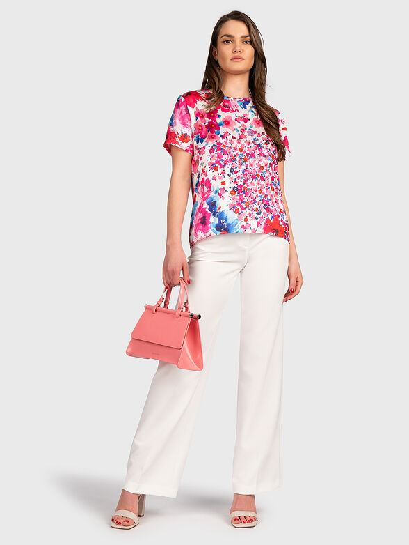 High-waisted white pants - 4