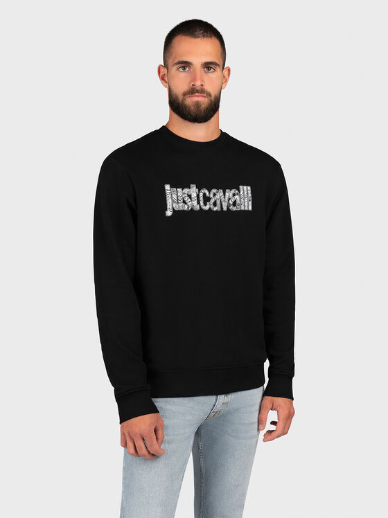 Cotton sweatshirt with logo inscription - 1