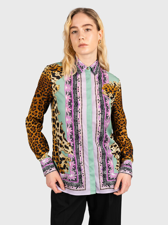 Viscose shirt with accent print - 1