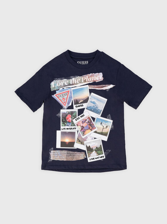 Tricou supradimensionat cu imprimeu foto - 1