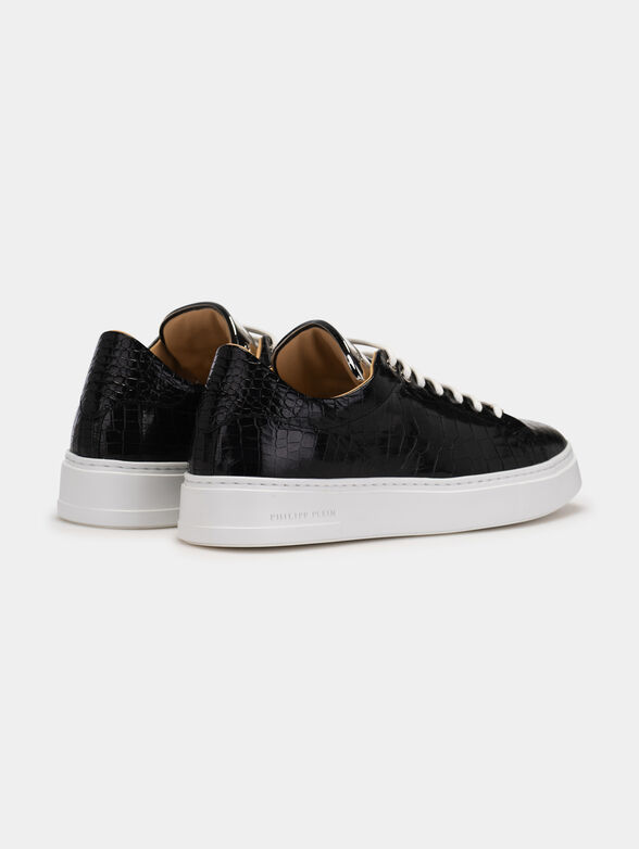 Black sneakers with crocodile texture - 3