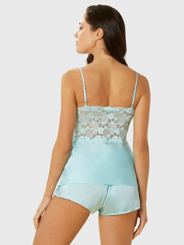PRIMULA COLOR blue top wtih lace accents - 2