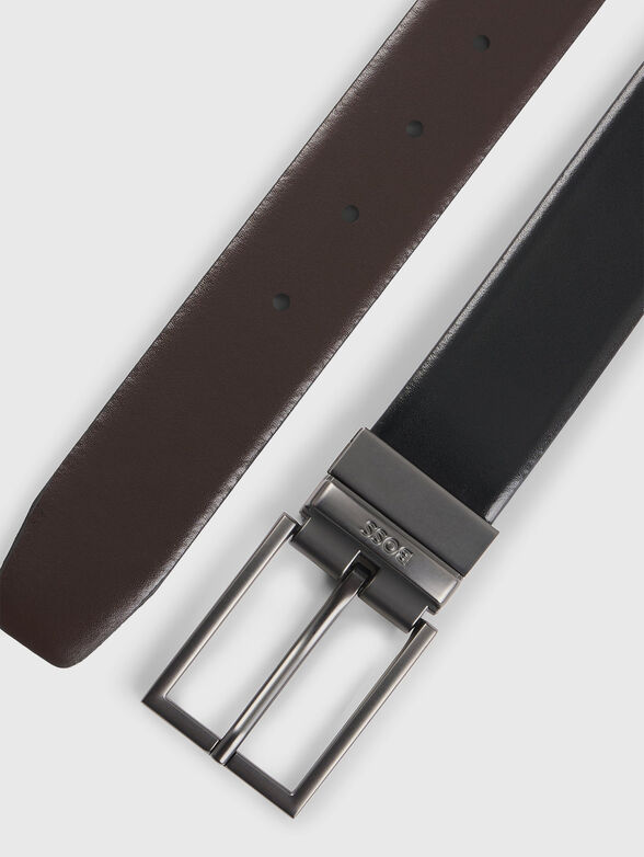Leather belt with logo - 3