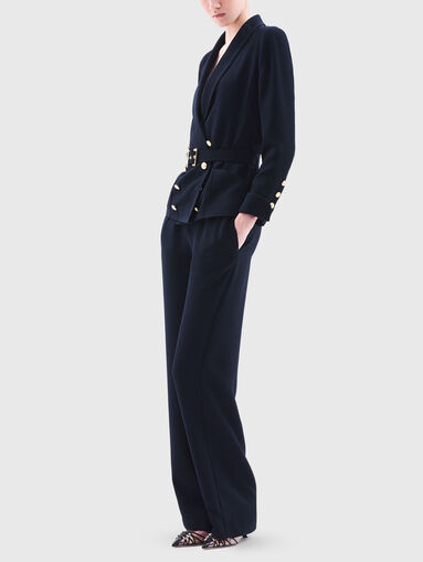 Double-breasted blazer with belt - 5